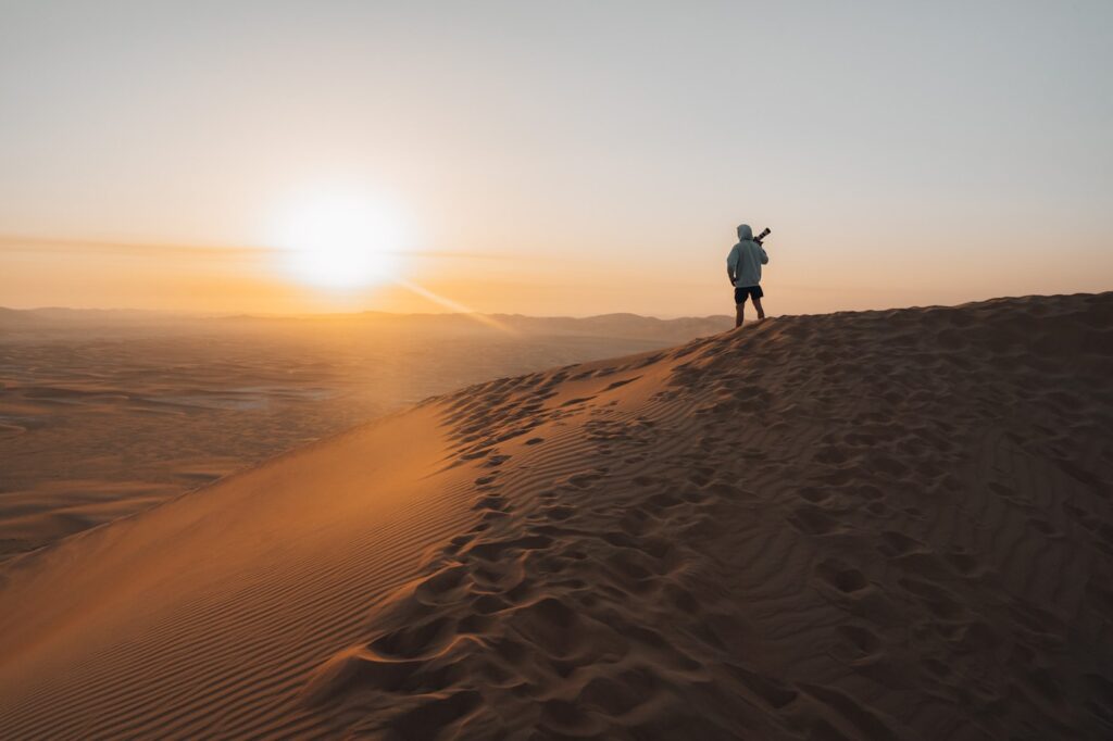 Desert adventure at sunset